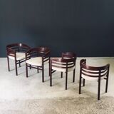Mid-Century Modern Curved Dining Chairs, Italy, 1970s, Set of 6