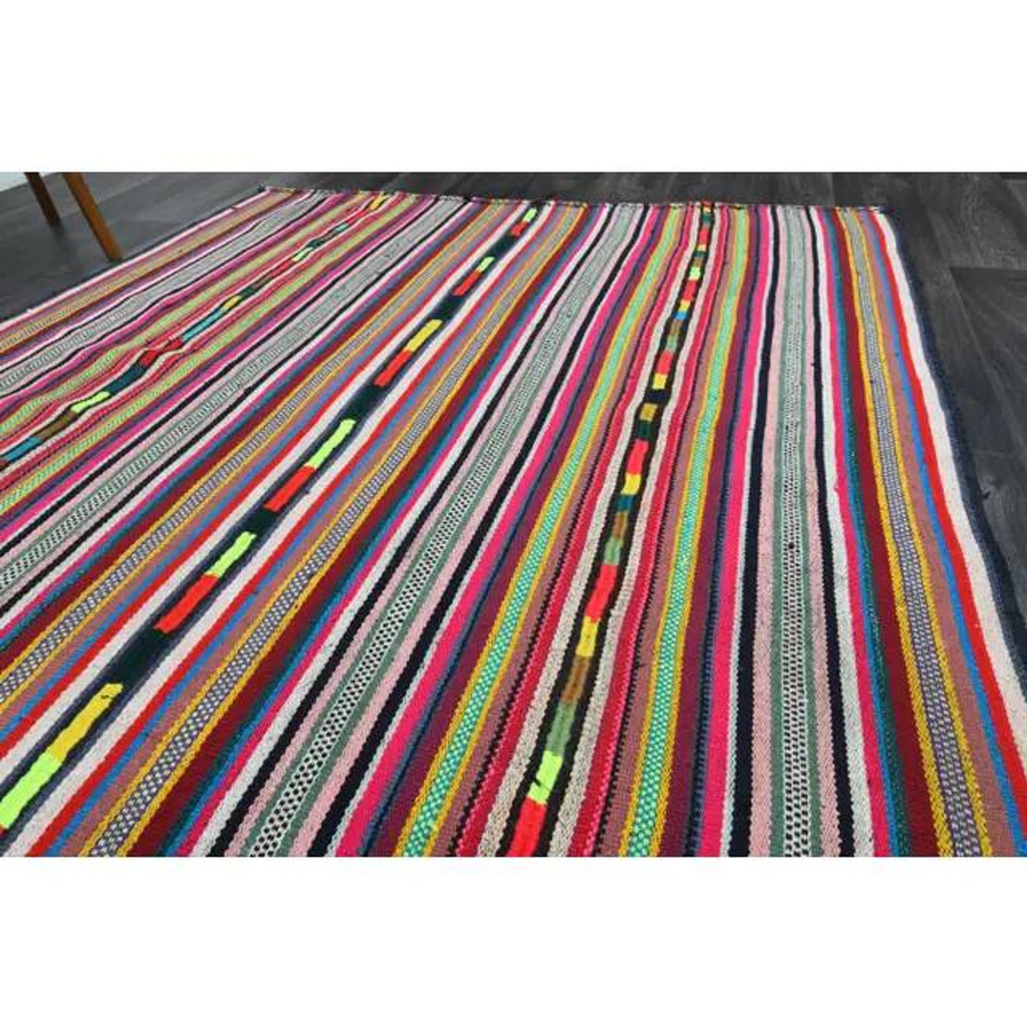 1970s Vintage Turkish Oushak Handmade Wool Cotton Red Runner Rug 172x354
