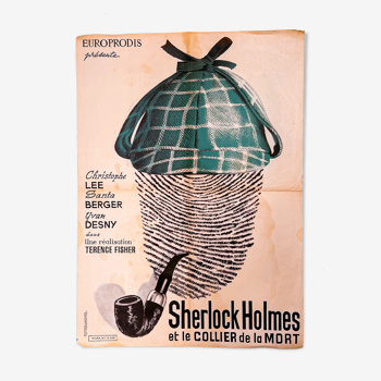 Affiche vintage authentique Cinéma 1962 "Sherlock Holmes"