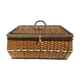 Wicker sewing box and scoubidou cream and brown