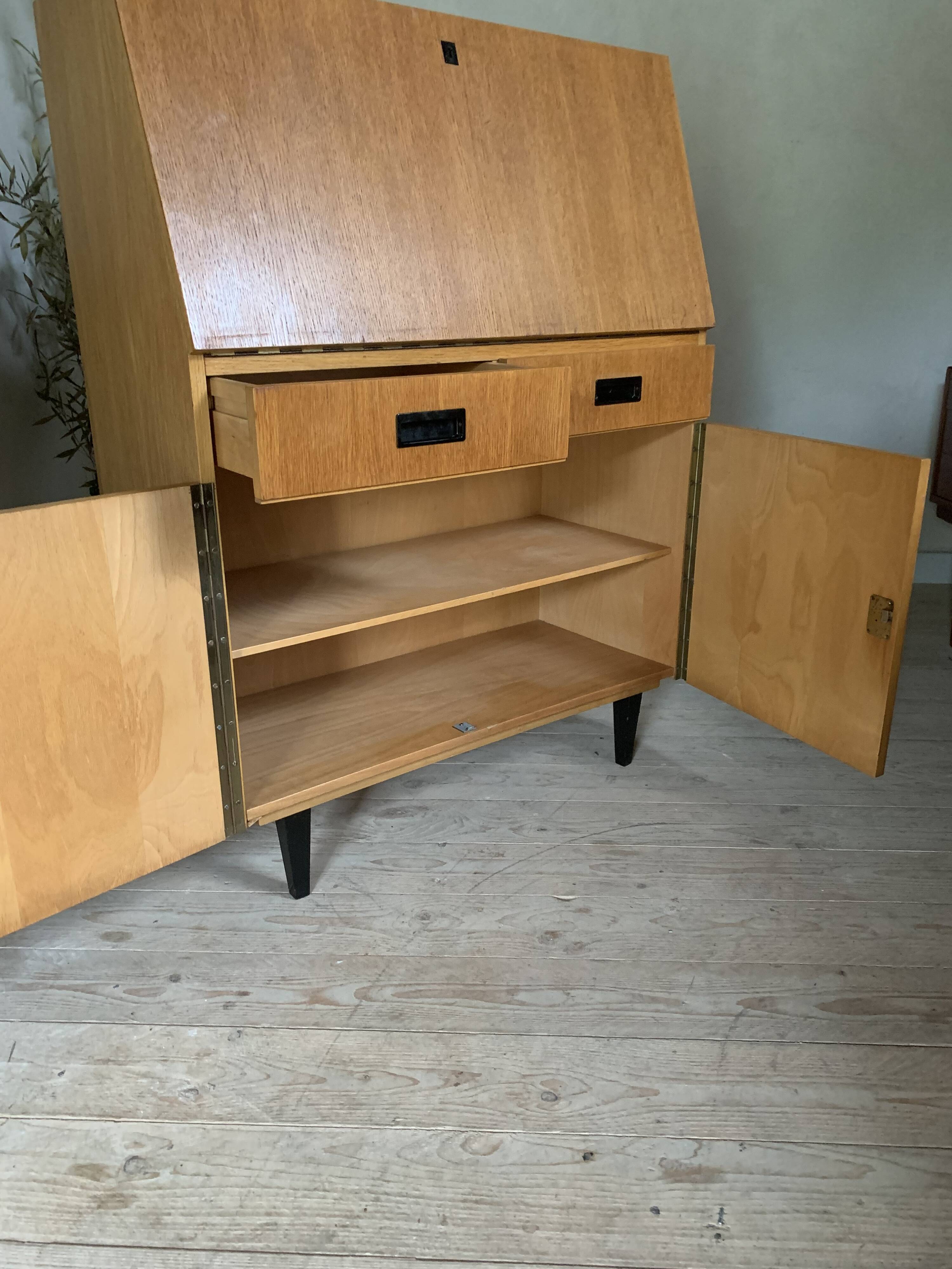 Vintage oak secretary desk