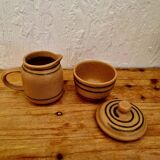Milk jug and sugar bowl in vintage stoneware