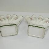 Pair vase soliflore faience/vintage