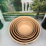 Set of 6 stackable salad bowls with foral pattern from the 50s/60s