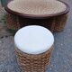 Vintage coffee table + 4 poufs