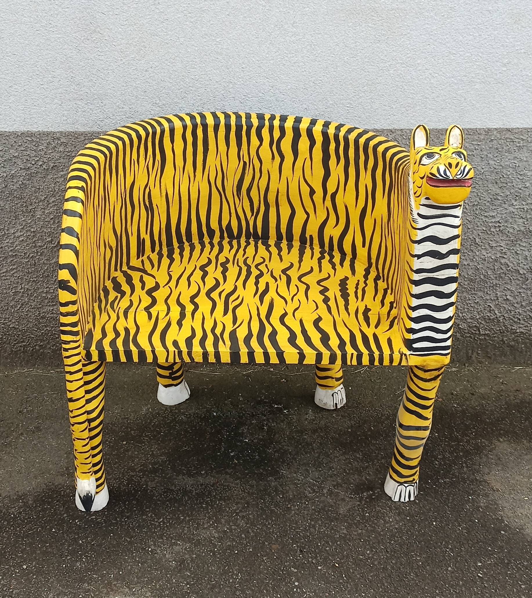 “Tiger” look wooden armchair