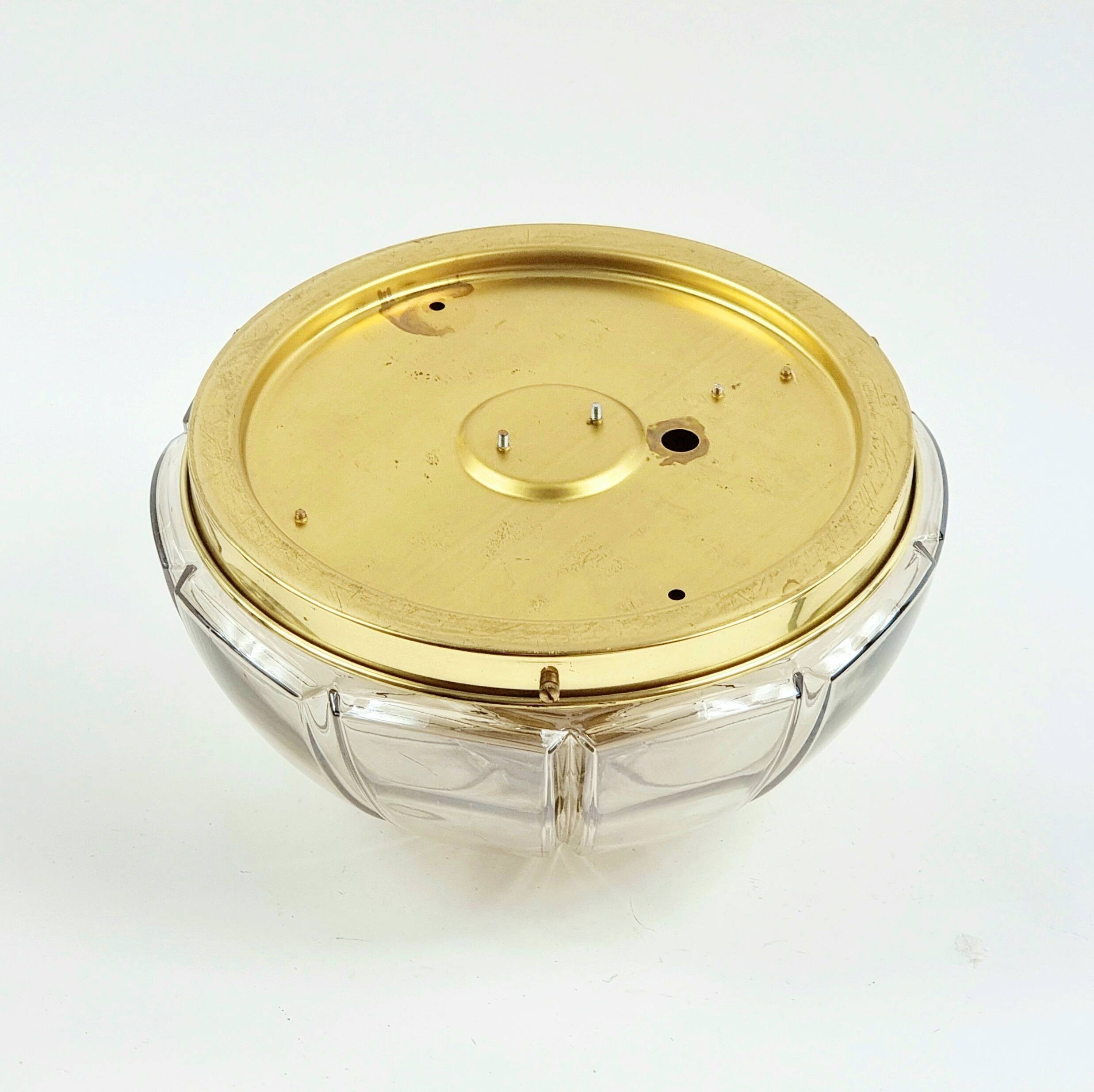 Mid-Century Glass & Brass Ceiling Light from Limburg, Germany, 1960s