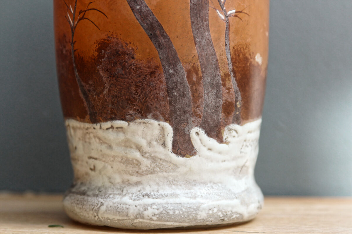 Vase glass paste by Legras
