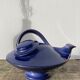 Organic teapot in blue ceramic