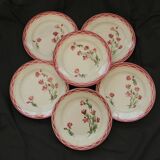 Set of 6 digoin sarreguemines earthenware dinner plates. aude model.