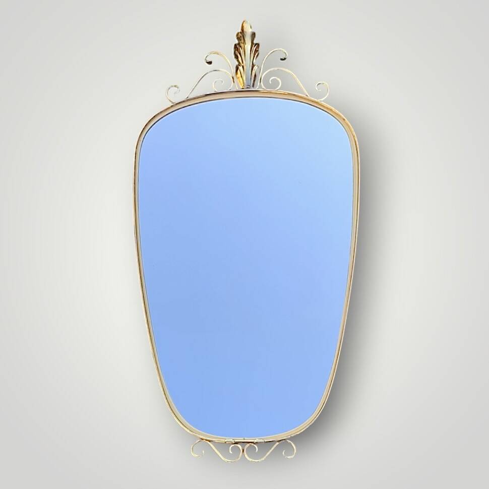 Antique wall mirror in gold metal – Free form –