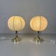 Paire de lampes de table ou de chevet cocon et laiton du milieu du siècle par Goldkant, années 1960