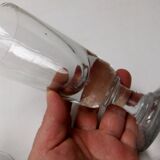 2 old bistro absinthe glasses blown glass on feet 16 cm collection