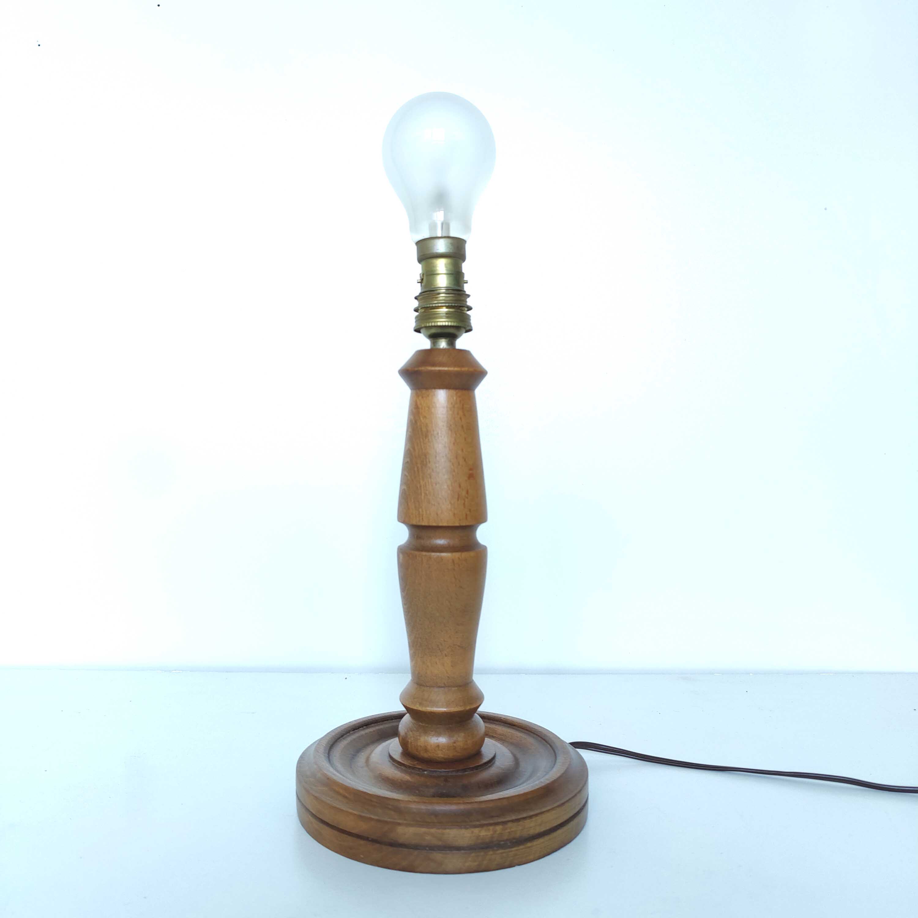 Turned wooden lamp foot