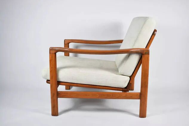 Original Baczyk Scandinavian armchair, 1960s, renovation, teak.