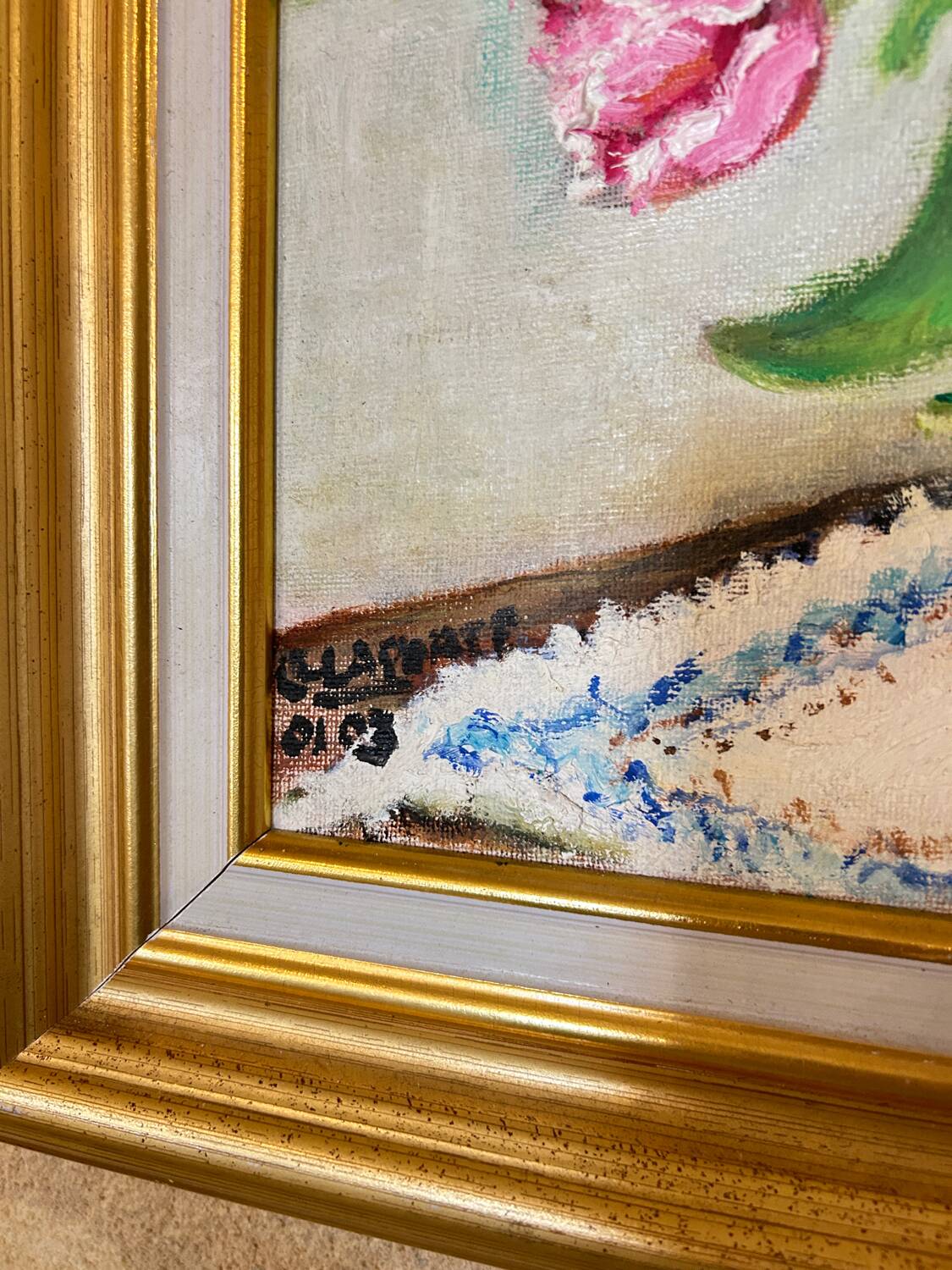 Hand-painted tulip painting