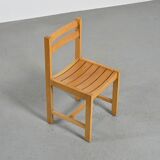 André Sornay, set of six beechwood chairs, France 1960