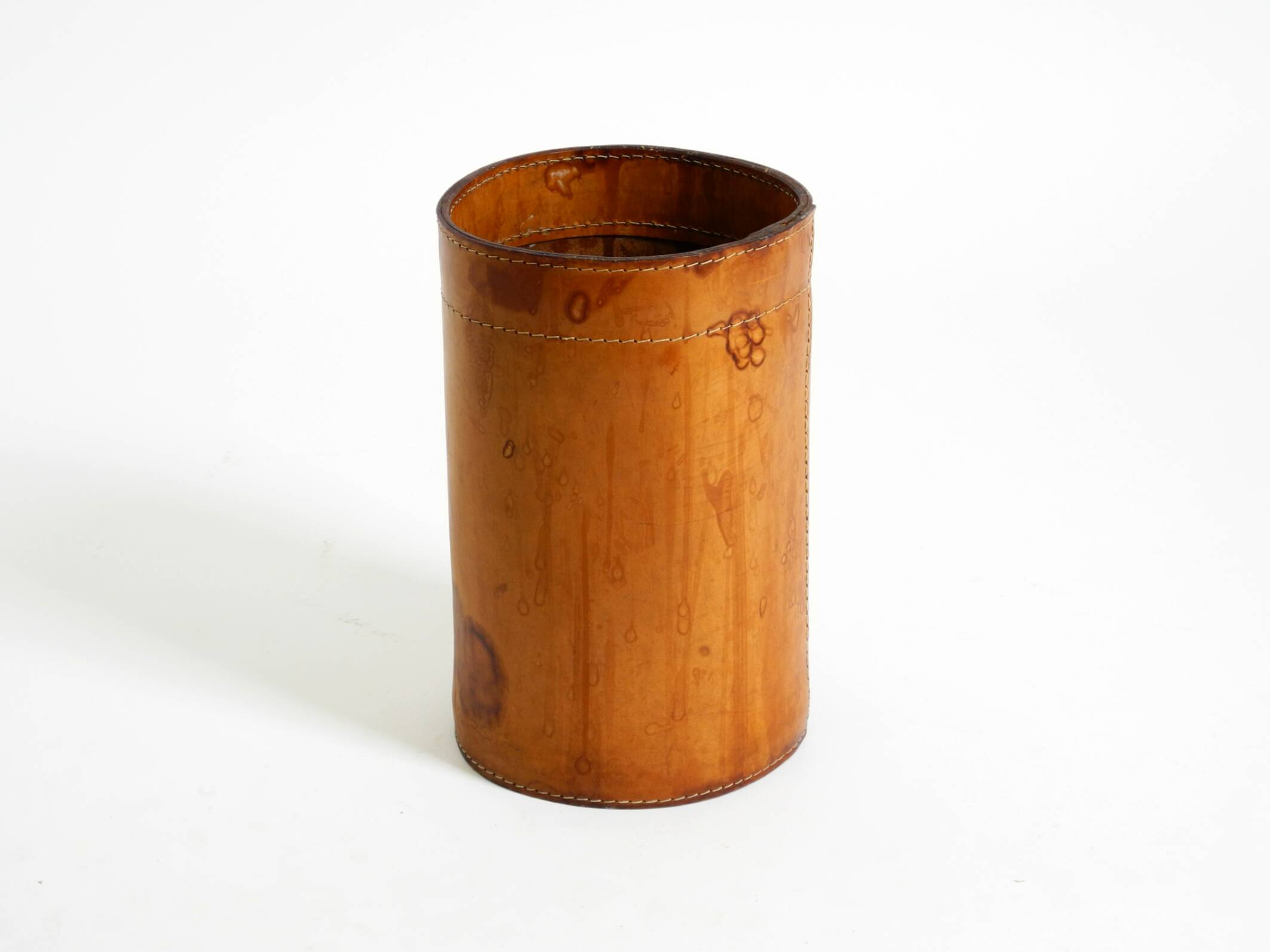 Beautiful 1960s leather paper bin by Torben Ørskov & Co Denmark