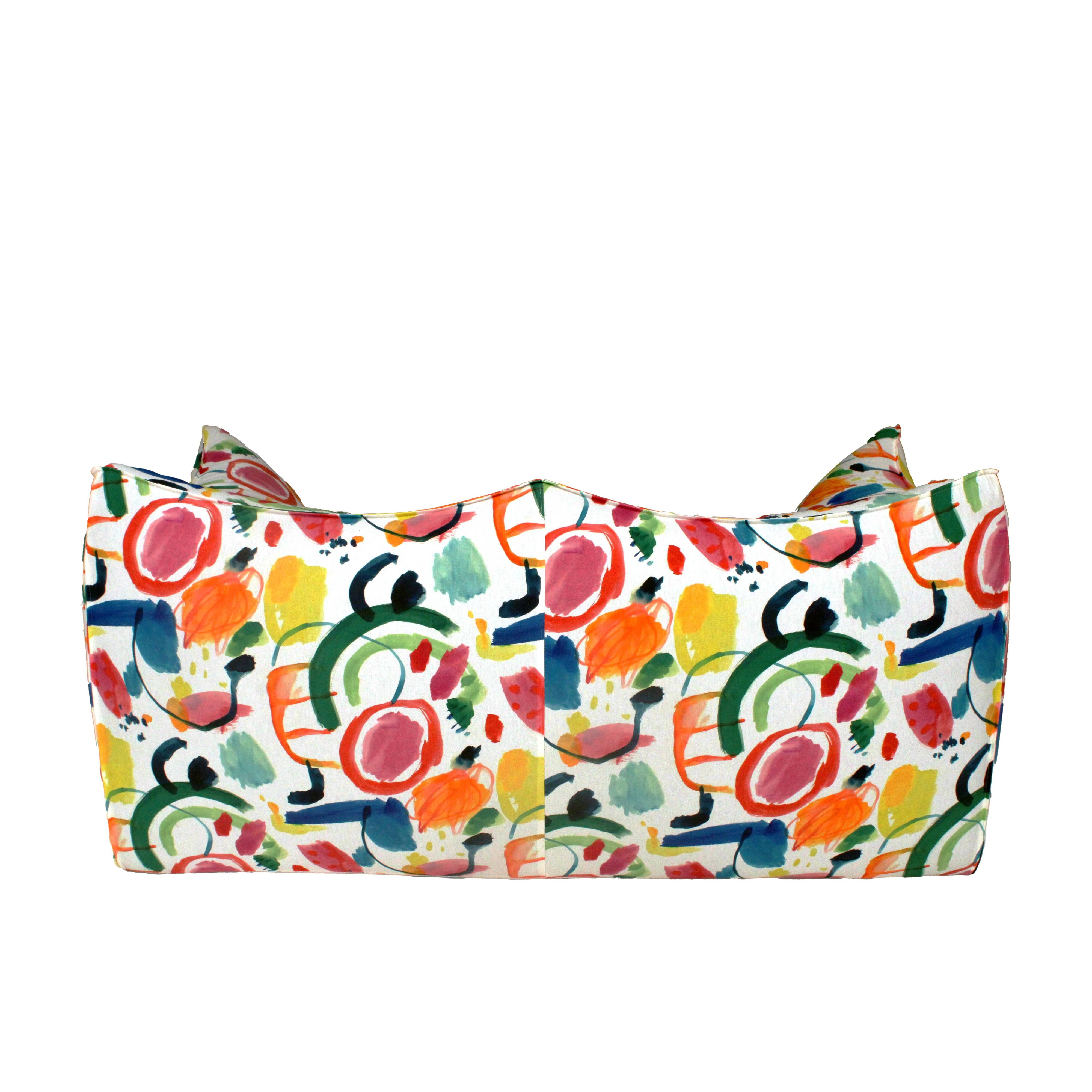 Bibambola Sofa Designed by Mario Bellini Upholstered With Colored Arty fabric
