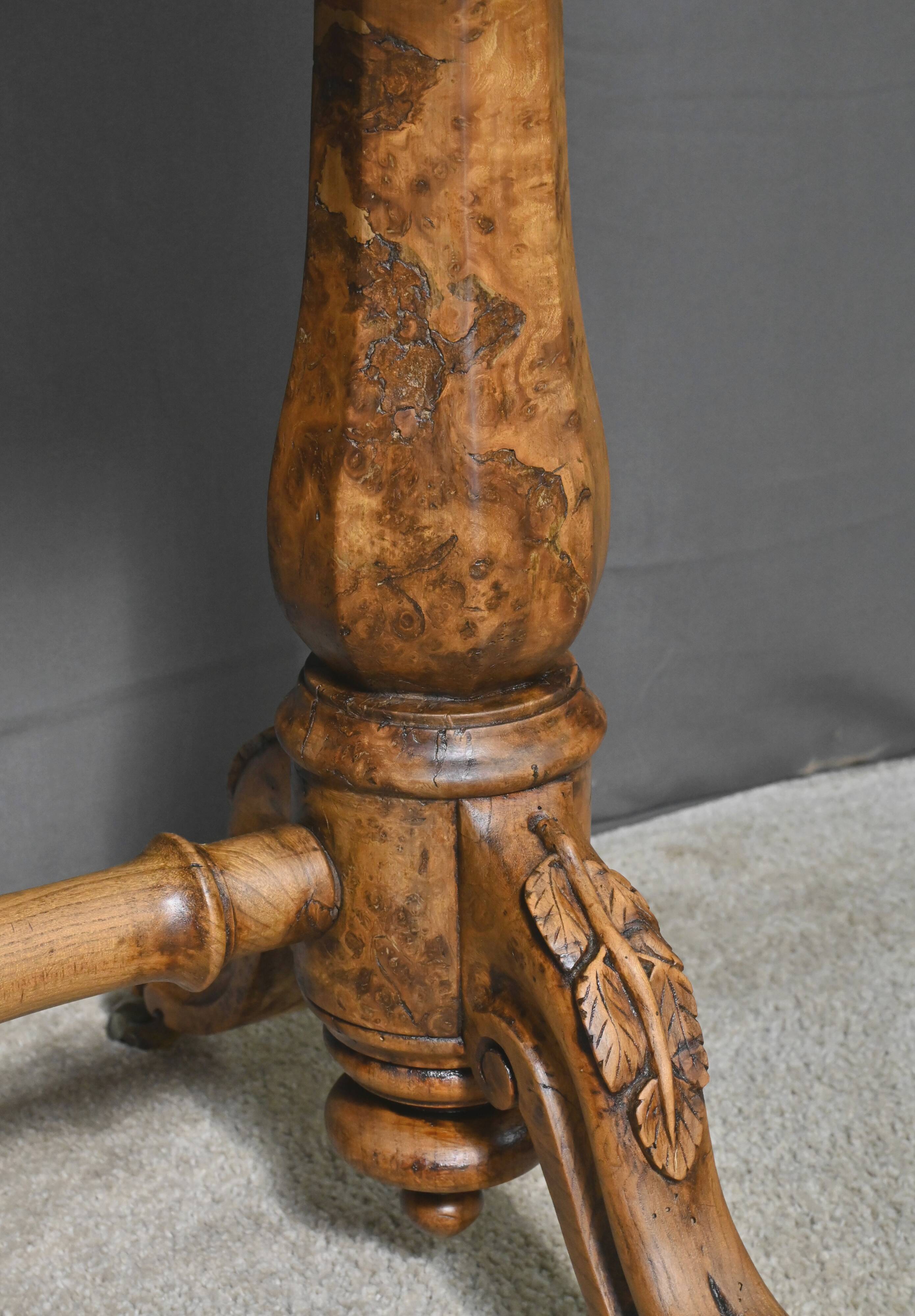Victorian Amboyna Burl Desk, England – Late 19th Century