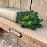 Haut de vaisselier transformé en étagère, en chêne