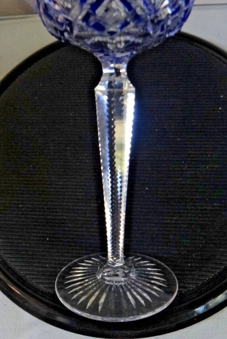SAINT LOUIS 6 RHINE ROEMER WINE GLASSES SHAPE 229 DOUBLE CRYSTAL - 19.5 c