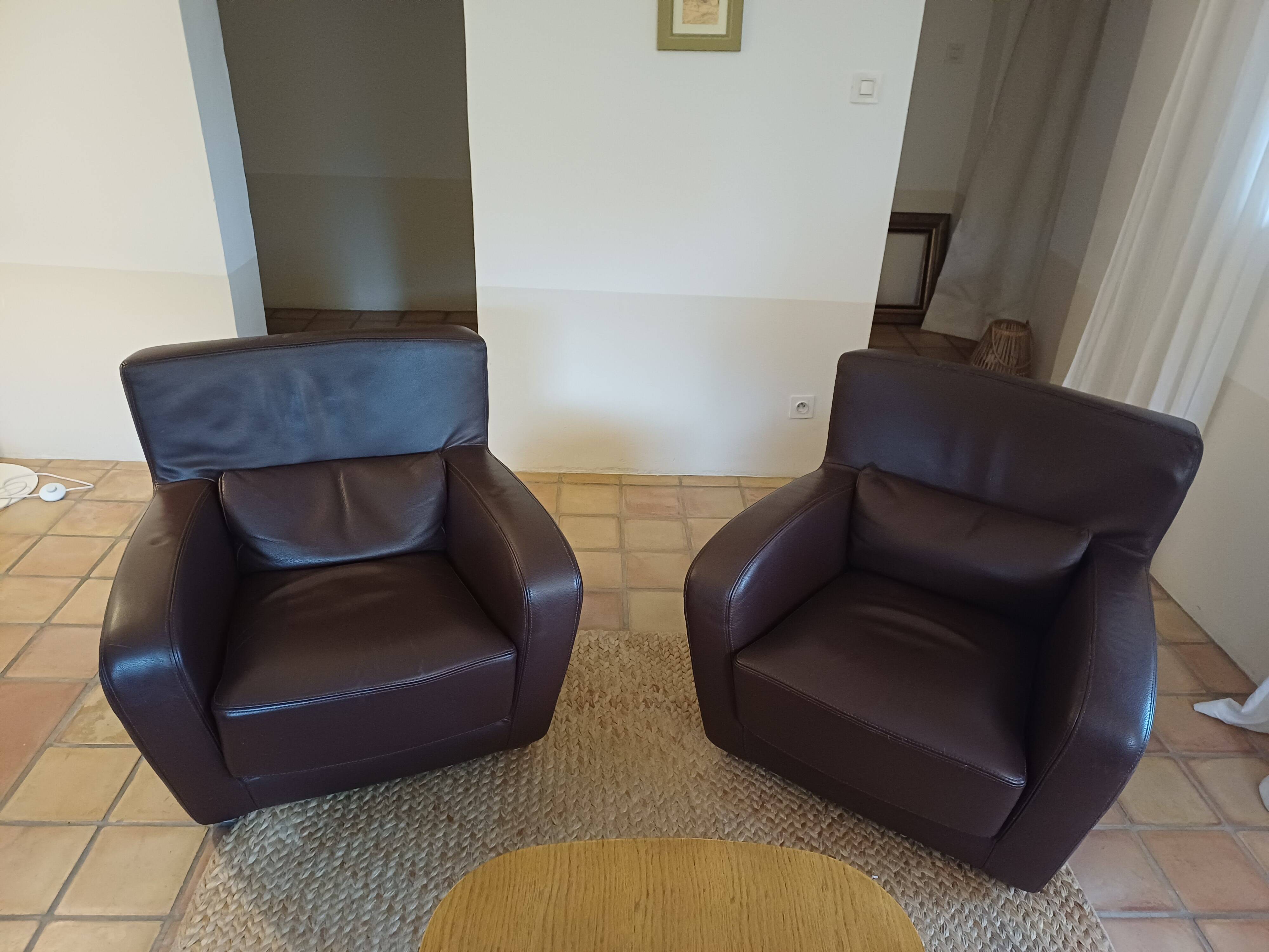 Fauteuil club cuir cinna