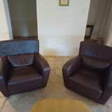 Fauteuil club cuir cinna