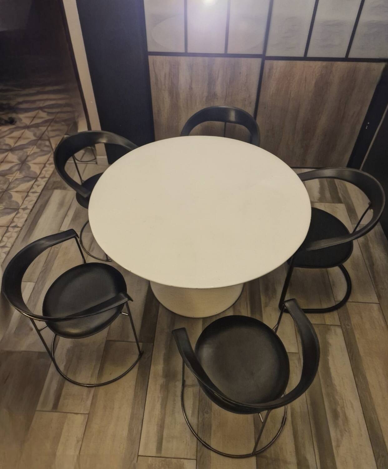 Set of 5 Leather Chairs, Canasta by Arrben Italy Vintage 1980