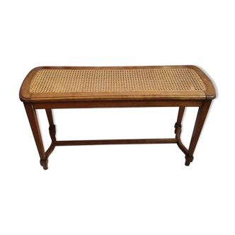 Rattan piano bench