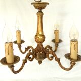 Four Arm Bronze Chandelier.  Bronze Ornate Rococo/Baroque/Louis XV Style Period Lighting