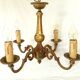 Four Arm Bronze Chandelier.  Bronze Ornate Rococo/Baroque/Louis XV Style Period Lighting