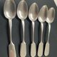 5 small spoons solid silver punch Russia Nicholas ll, weight 155grs