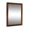 Old bevelled mirror, grooved brown frame