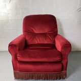 Red Club Chair with Fringe