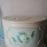 Half-moon box painted wood