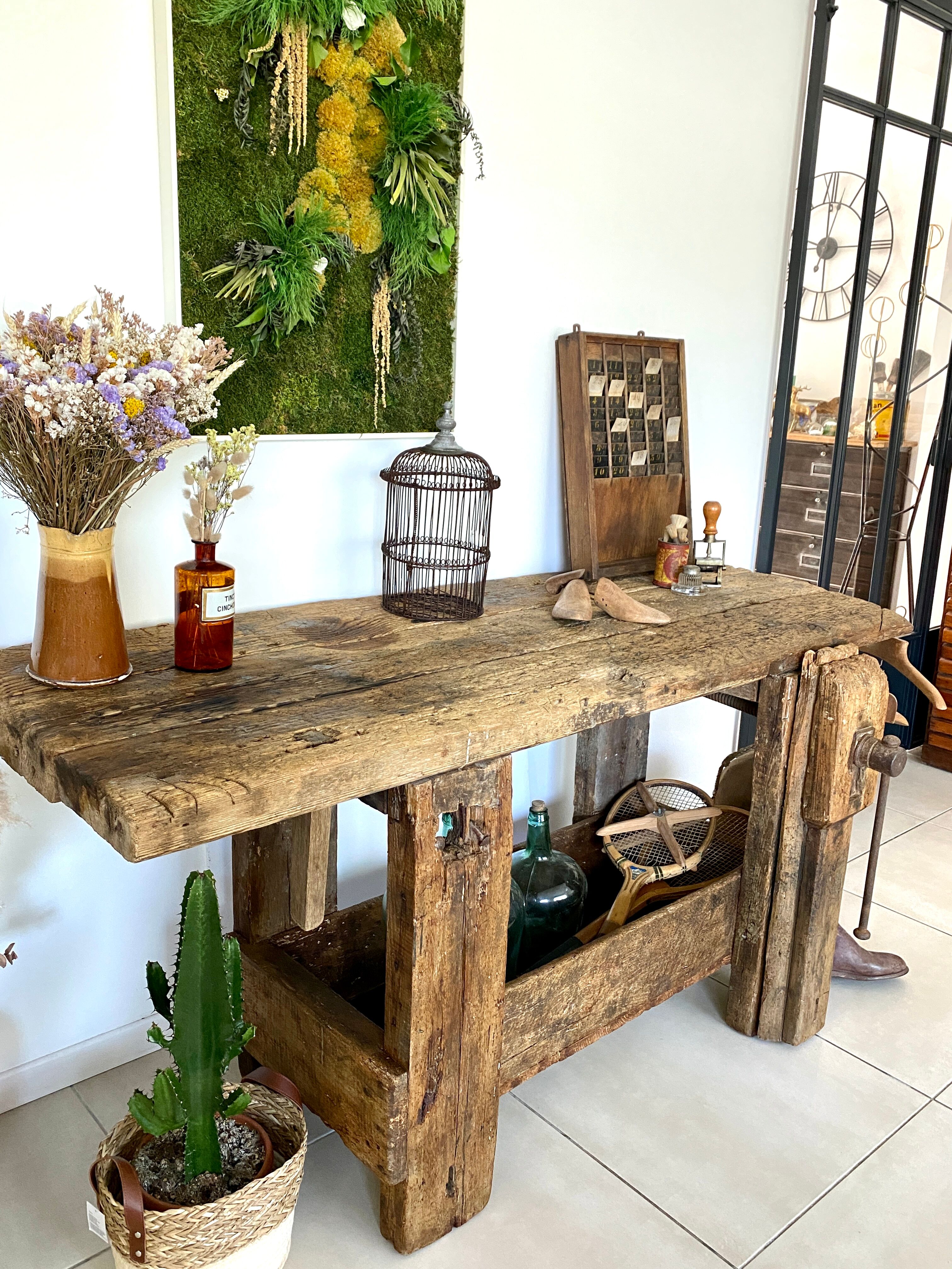 Old wooden workbench