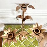 Flower and tassel applique candle holder