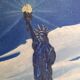 Tableau peinture à l'huile statue de la liberté 1943