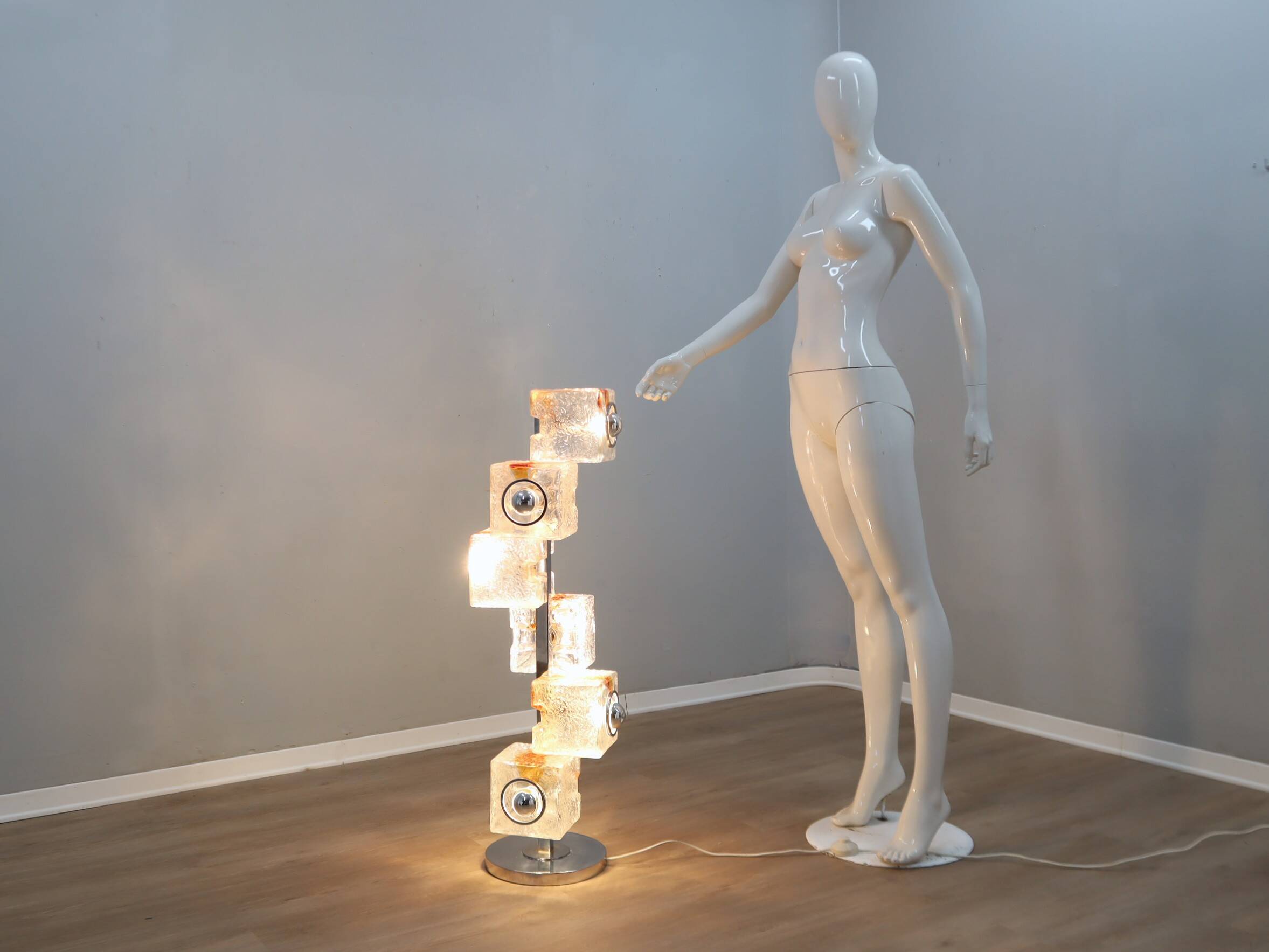 Lampadaire en verre de Murano par Toni Zuccheri pour VeArt, Italie, années 1970