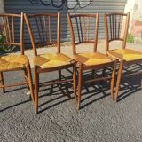 Series of 4 decked bistro chairs