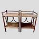 Paire de chevets en bambou et en cannage vintage