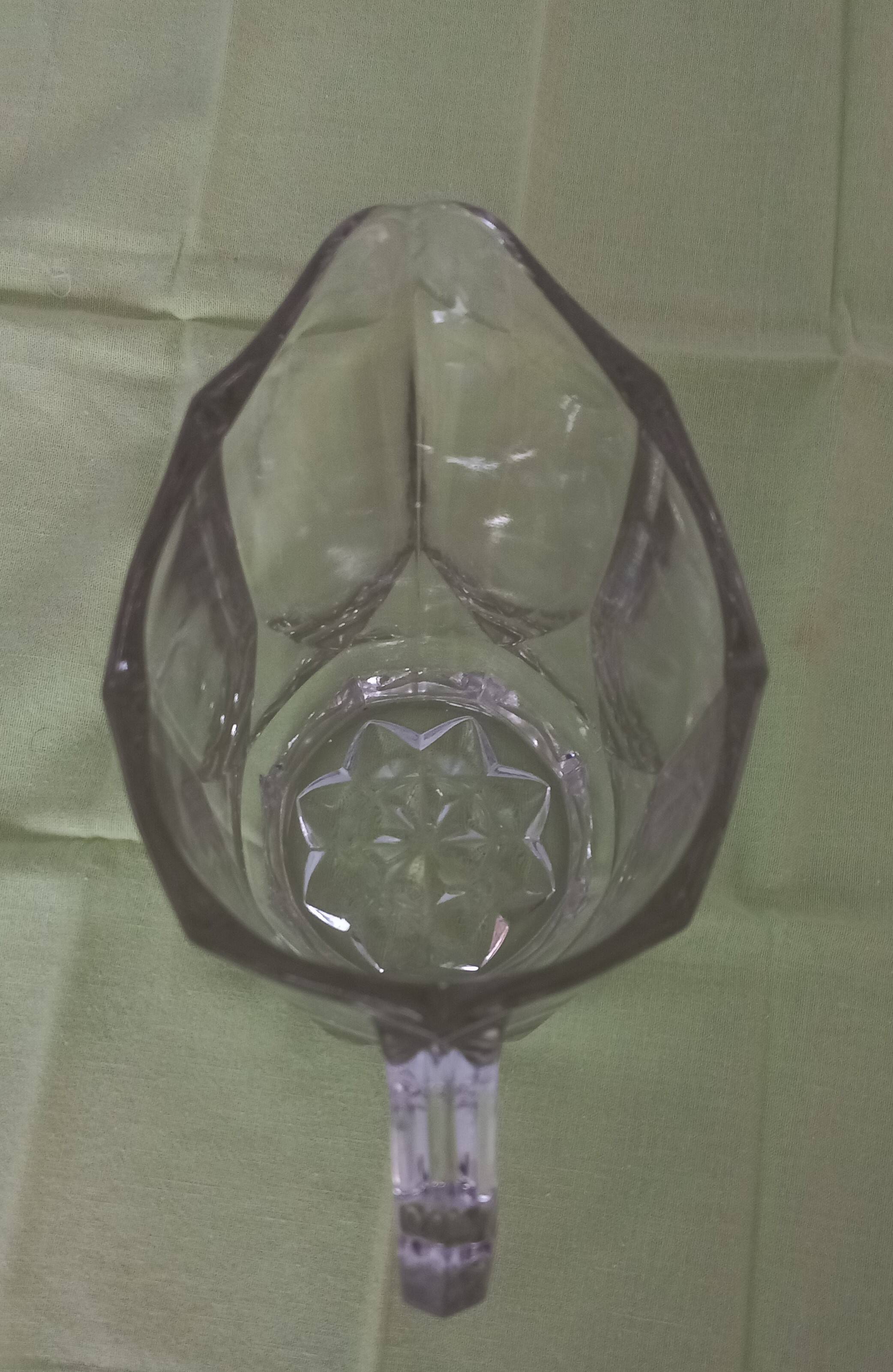Vintage thick crystal carafe from the 1930s