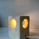 Brutalist stone sculpture lamp