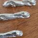 set of 3 silver hare knife rests vintage tableware