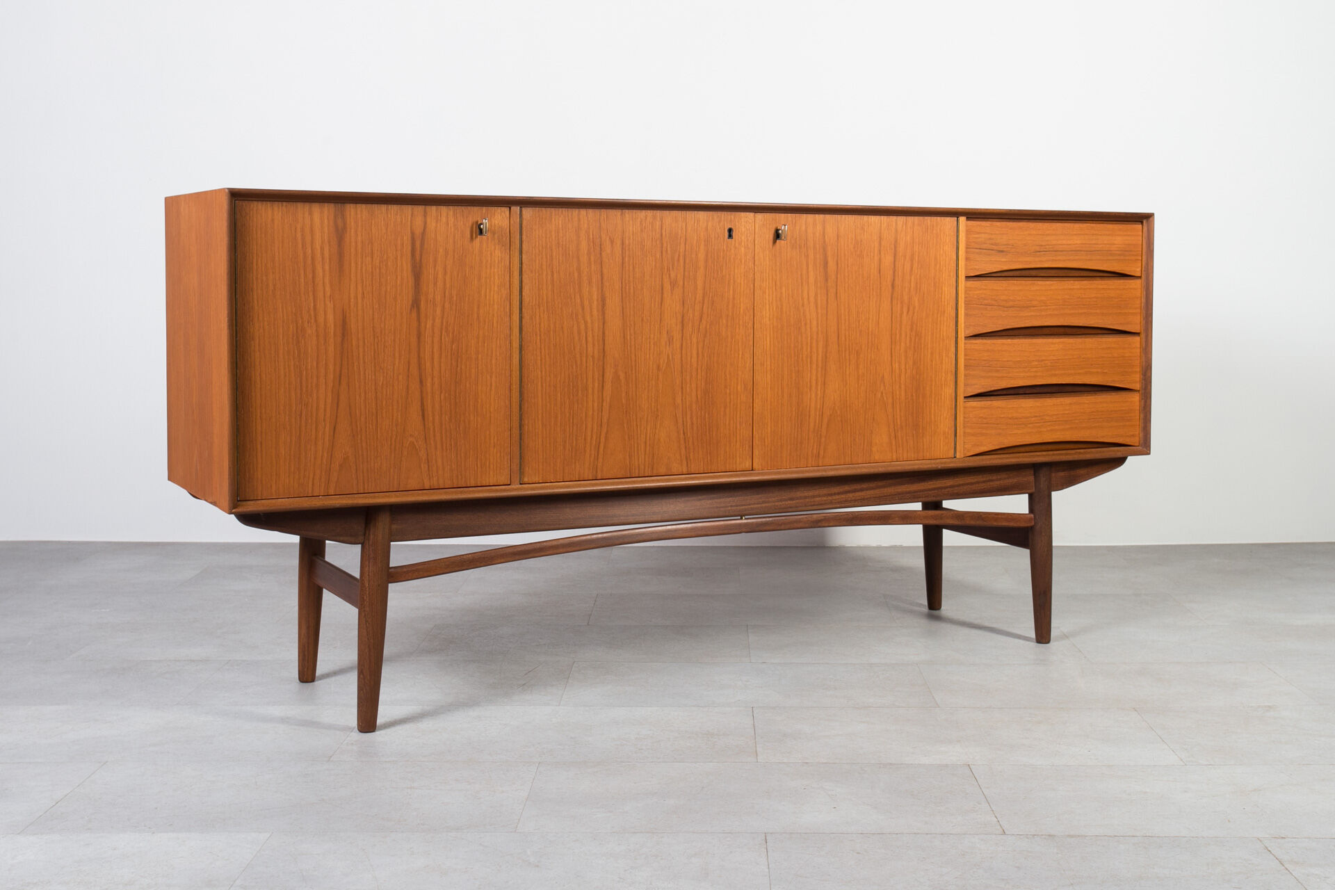 Midcentury Teak Sideboard, Norway, 1960s, Gustav Bahus Style, Fully Restore
