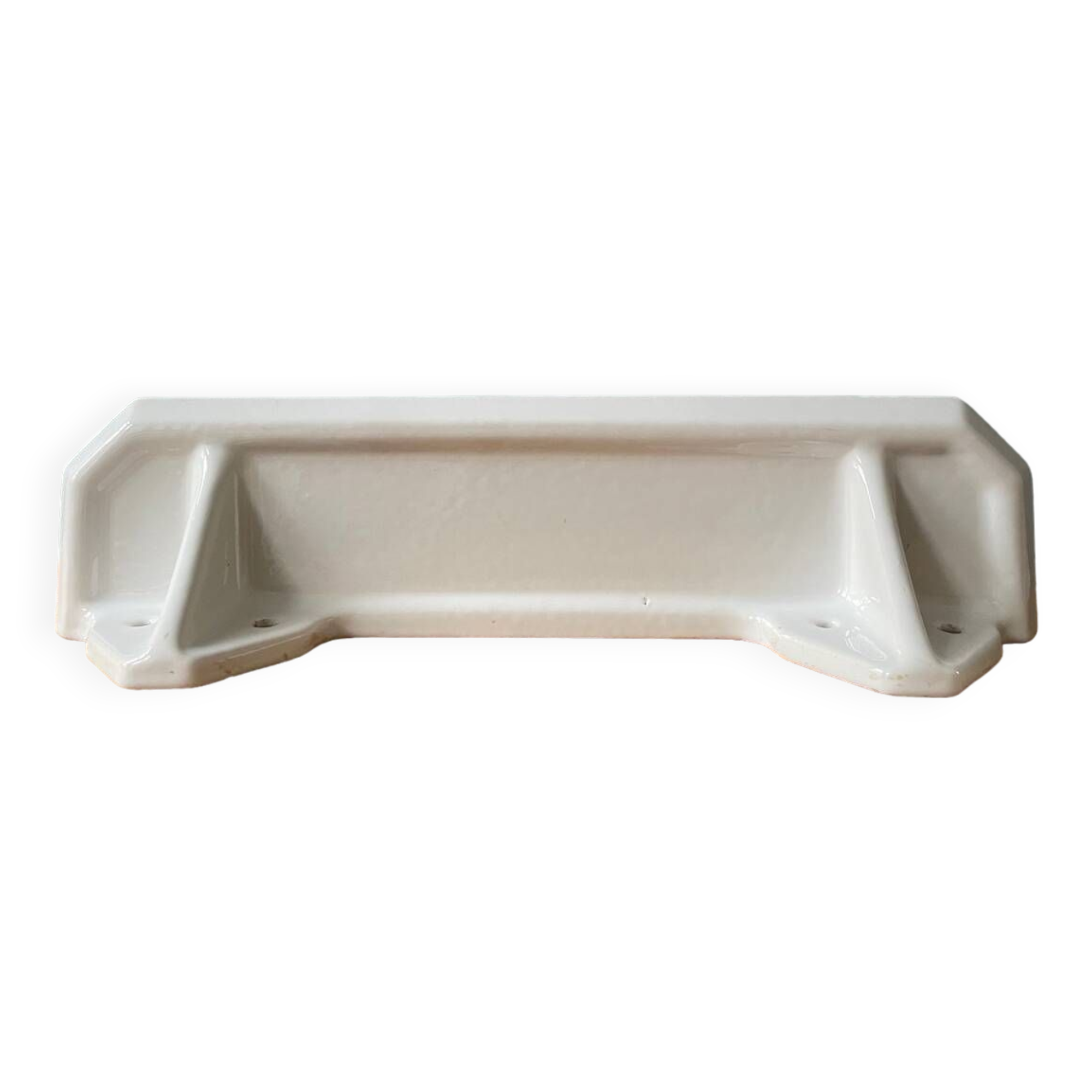 Art Deco wall shelf in white porcelain
