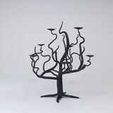 Brutalist Sculptural Chandelier Tree of Life Hand-Forged, 1970s