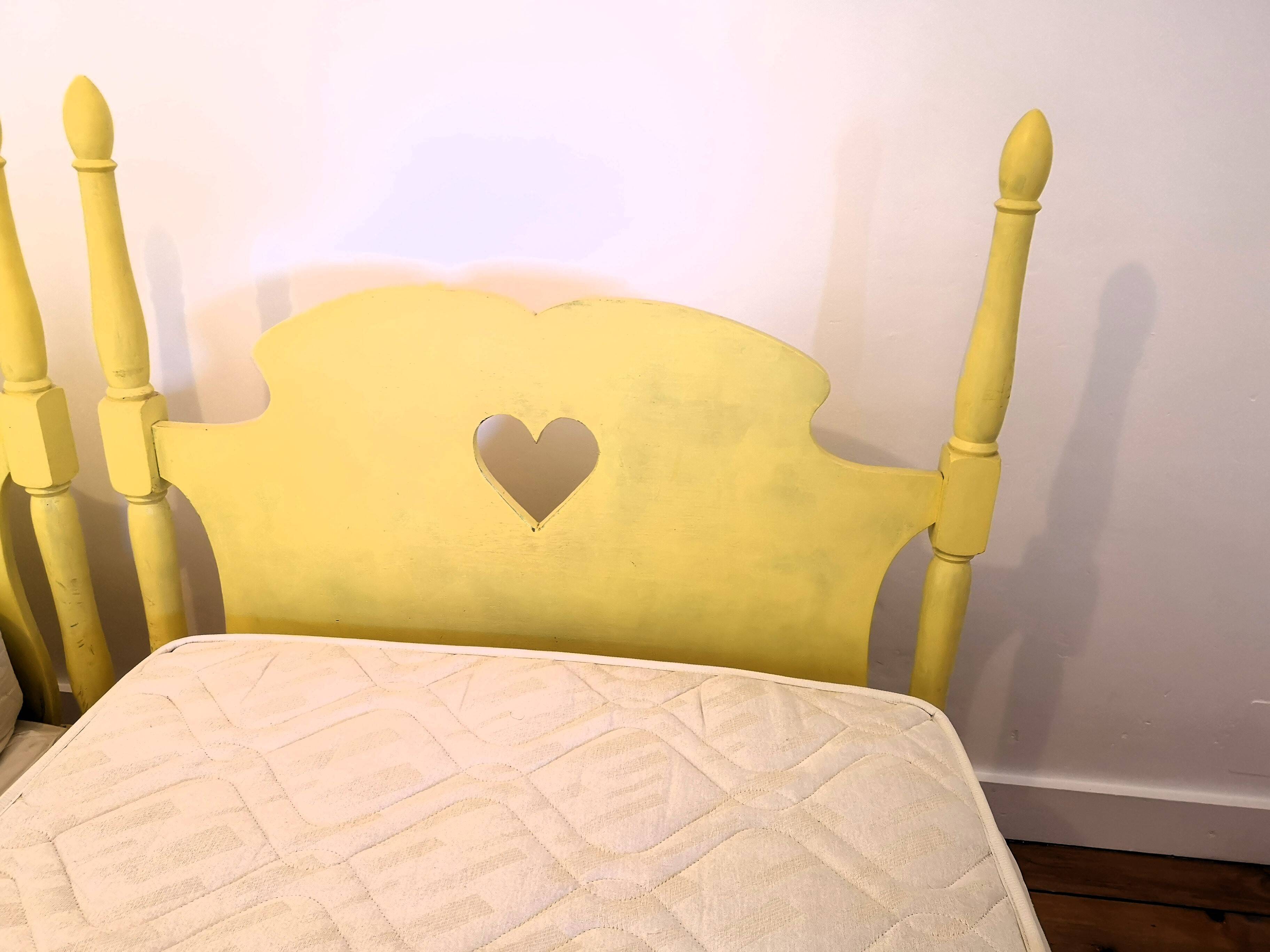 Pair of painted wooden twin beds