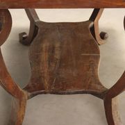 Ancient Empire desk in walnut with marble top, Italy, 19th century.